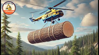 Extreme Danger Massive Wood Logging Trucks  Largest Heavy Equipment Machines [upl. by Sabanrab]