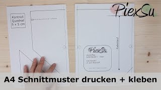 Nähanleitung  A4 Schnittmuster drucken und schneller kleben  Gewinnerbekanntgabe  PiexSu [upl. by Blythe802]