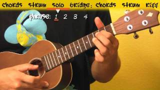 Ukulele Tutorial  quotBow Chicka Wow Wowquot Mike Posner Ukulele Remix [upl. by Taam]