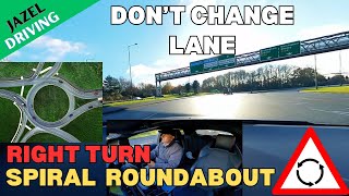 Navigating spiral roundabouts uk  Right Turn  don’t change lane [upl. by Kowal250]