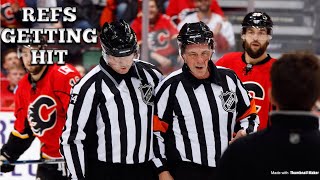 NHL REFS GETTING HIT [upl. by Hgielime]