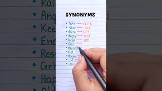 Synonyms Vocabulary Learning 🔥📖 english grammar education learning synonyms [upl. by Iene]