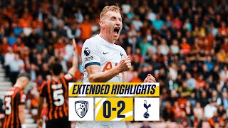 AFC BOURNEMOUTH 02 TOTTENHAM HOTSPUR  PREMIER LEAGUE EXTENDED HIGHLIGHTS [upl. by Seen]