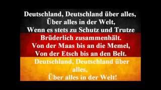 German National Anthem  Deutschland Uber Alles With Lyrics [upl. by Merwin855]