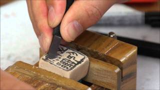 Carving a Name Chop on Pottery Seal for Anna Thornton [upl. by Parrott]