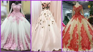 beautiful bridal ball gowns 😱😱 flower ball gown  princess ball gowns  cindrella ball gowns ideas [upl. by Kos574]