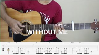 WITHOUT ME  Halsey  Fingerstyle Guitar Cover  TAB Tutorial [upl. by Znarf]