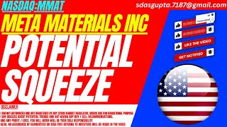 POTENTIAL SQUEEZE  MMAT STOCK ANALYSIS  META MATERIALS STOCK [upl. by Shanney508]