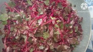 লাল শাক ভাজি l Bobi fashion vlog amp cooking [upl. by Rednasela]