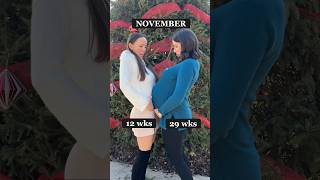 Triplet vs singleton pregnancy month by monthI love life with my sis pregnant triplets babies [upl. by Astrix955]