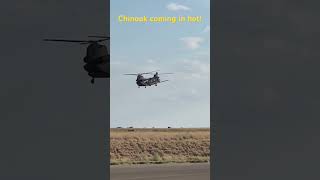 Chinook helicopter coming in fast for landing [upl. by Aleen949]