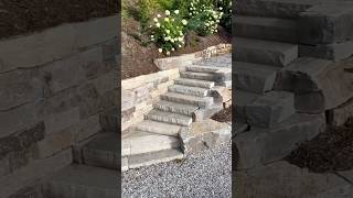 Pure Stone Paved Pathway and Retaining Wall  construction technique viralvideo shorts [upl. by Orford]