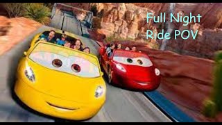 Radiator Springs Racers FULL Night Ride POV 4K California Adventure [upl. by Ahsha748]