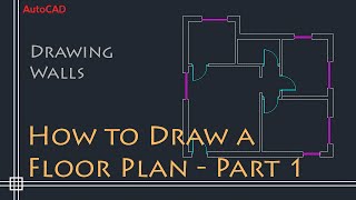 AutoCAD 2D Basics  Tutorial to draw a simple floor plan Fast and efective PART 1 [upl. by Ellednahc]