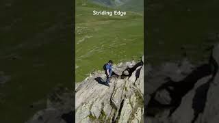 Drone footage over Striding Edge at Helvellyn in the Lake District [upl. by Petula]