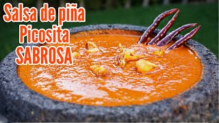 SALSA DE PIÑA Y CHILE DE ARBOL PICOSITA SABROSA MI RECETA ORIGINAL VIDEO EDITADO [upl. by Lawan]