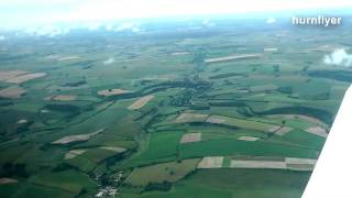 Aerial view of flight flying over the Cerne Abbas giant Dorset [upl. by Frick]