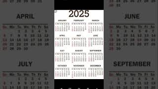 educational  calendar  2025 calendar 📆🗓️ [upl. by Blum538]