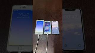 iPhone 6 Plus on iOS 9 vs iPhone 8 on iOS 16 vs iPhone X on iOS 16 boot up test shotts iphone ios [upl. by Eikcid858]