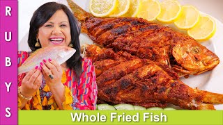 Whole Fried Red Snapper Masala Fried Fish Recipe In Urdu Hindi  RKK [upl. by Nesnah]