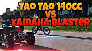 2019 TaoTao 140cc Pit Bike vs 2003 Yamaha Blaster 200cc DBX1 Pit Bike Road Race [upl. by Nnyleuqcaj861]