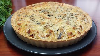 Receta de quiche de pollo y Champiñones Cómo hacer quiche sabrosoreceta fácil y rápido [upl. by Napier]