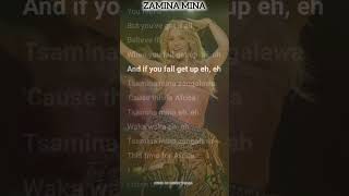 💃Tsamina mina eh eh waka waka eh eh lyrical video l English song lyric video Shakira waka waka song [upl. by Rue]