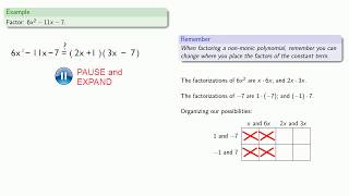 Factoring quadratics part four [upl. by Anoved72]