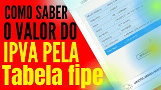 COMO SABER O VALOR DO IPVA DE UM VEÍCULO usando a tabela fipe e alíquota de ipva por estado [upl. by Atat]