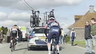 Matthew Brennan new VismaLease a Bike closes 3 minutes on peloton after crash in Nokere U19 2023 [upl. by Shaughn603]