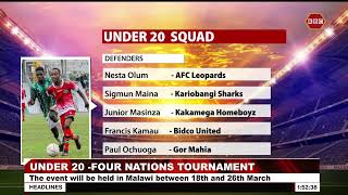 U20  Four Nations Tournament to be held in Malawi between 18th  26th March [upl. by Vola985]