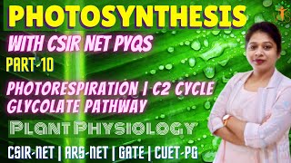 Photosynthesis 10  Photorespiration  C2 Cycle  Glycolate Pathway  Photosynthesis CSIR NET PYQ [upl. by Redep]