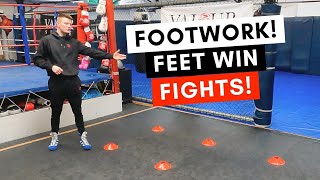 FOOTWORK DRILLS 👣 Footwork training for boxing kickboxing mma combat sports 🥊 🦅 [upl. by Ykceb]