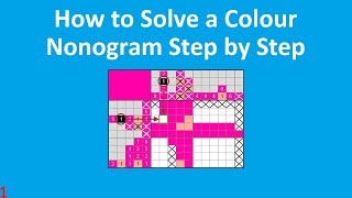 How to Solve a Colour Nonogram Step by Step 1 [upl. by Lehpar293]