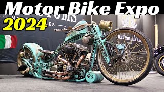 Motor Bike Expo 2024 MBE Highlights Part 2  Verona Italy  Customs Choppers CafèRacers amp More [upl. by Ariella]