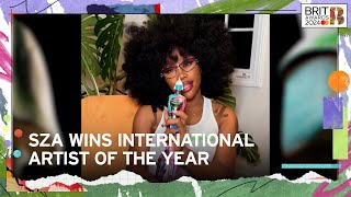 SZA Wins International Artist Of The Year  The BRIT Awards 2024 [upl. by Tlevesoor207]