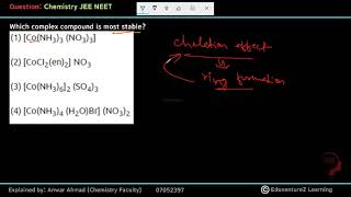 Which complex compound is most stable [upl. by Walworth]