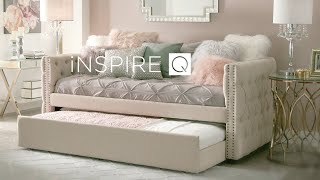 Knightsbridge Twin Tufted Nailhead Chesterfield Daybed and Trundle by iNSPIRE Q Artisan [upl. by Marras]