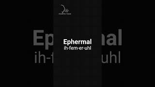 How to Say Ephermal CORRECTLY pronunciationmatters phoneticsvocabulary [upl. by Ruben]