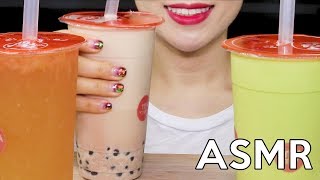 ASMR BUBBLE TEA BobaGrass JellyAloe Vera 버블티 리얼사운드 먹방 Eating Sounds [upl. by Yrad]