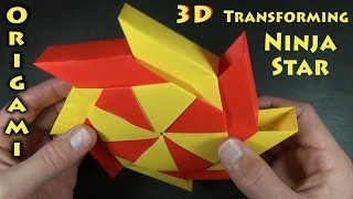 Origami 3D Transforming Ninja Star designed by Ray Bolt [upl. by Emmons563]