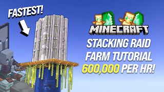 Minecraft Stacking Raid Farm Castle Tutorial Aesthetic Java 1440p HD [upl. by Calan]