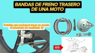 Freno trasero de una Moto  ¿Porque se queda pegado cambio de bandas de freno [upl. by Fowle547]