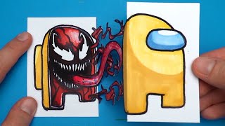 5 AWESOME amp FUNNY AMONG US PAPER CRAFTS TO DO AT HOME [upl. by Kreitman]