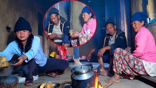 jungle man family cooking chayote roots  junglefamilycooking [upl. by Shaikh]