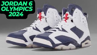 JORDAN 6 OLYMPICS 2024 UNBOXING AND REVIEW [upl. by Htenay]