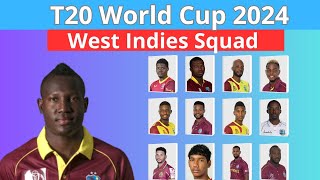 West Indies Squad For T20 World Cup 2024 T20 WC 2024West Indies Squad [upl. by Kosey]