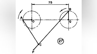 LOCI OF POINTS  CRANK MECHANISM 3 in  Technical drawing  Engineering drawing [upl. by Abebi]