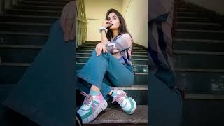 Attitude Sitting Poses in Stairs 😎 Stylish Jeans Shirt Poses For Girls shorts youtube viral [upl. by Niwhsa]