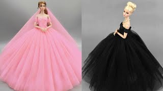 Cómo hacer Ropa para Barbies  Vestidos para Muñecas  Barbie Crafts Es [upl. by Nagel]